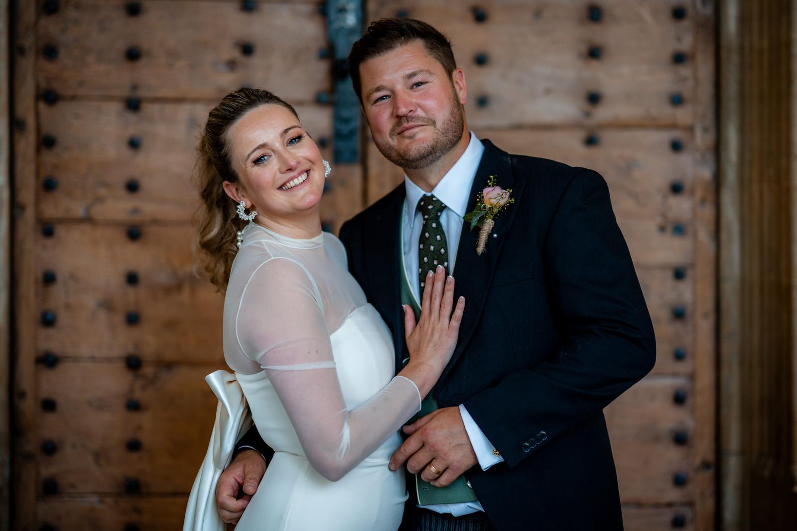 Bride and groom together on their wedding day in the Cotswolds
